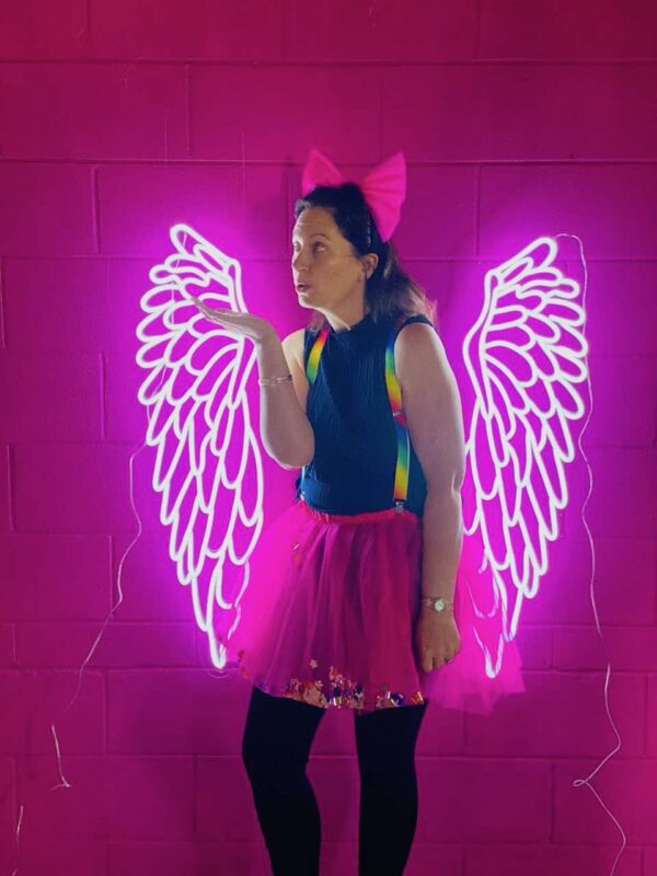 angel wings neon