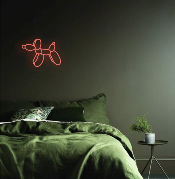 Red Balloon Dog LED Neon Light