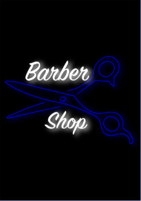 Barber Shop with Scissors